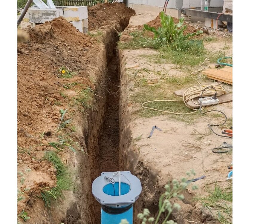 траншея в дом